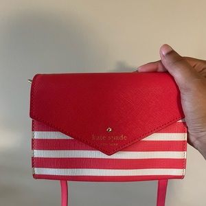 Pink and white Kate Spade Crossbody